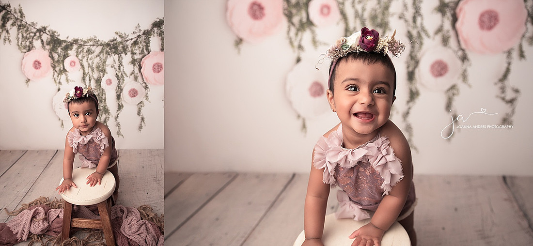 Baby Near Stool SMiling Big