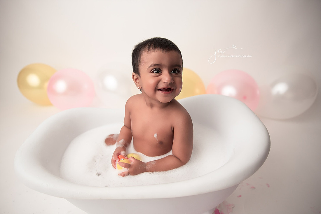 Baby Girl in Tub