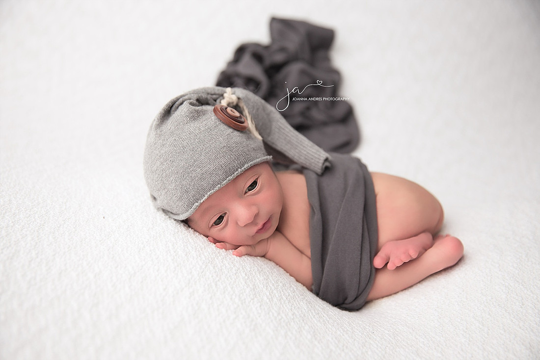 Baby BOy Bum up pose with whites and grays