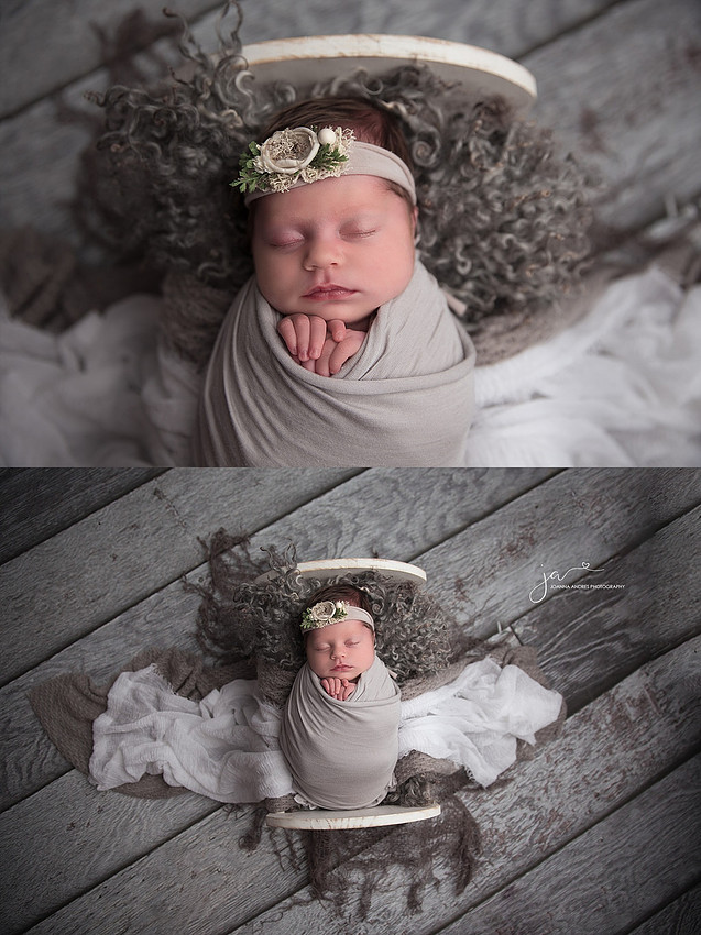 Baby Girl Lying in Bed Prop