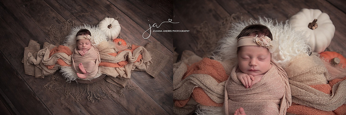 Baby In Prop with Fall and Pumpkins
